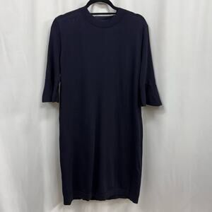 COS Navy Blue Half Flutter Sleeve Knee Length Sheath Dress Medium